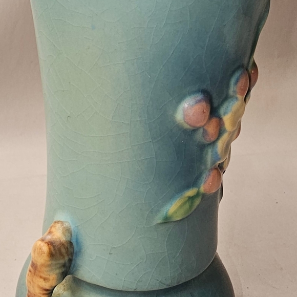 Roseville Vase # 381- 6 Inch Apple Blossom 1930's - Picture 6 of 9